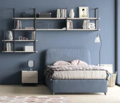 Libreria sospesa in metallo e legno in 21 colori personalizzabile