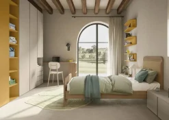 Libreria terminale con scrittoio incorporato disponibile in 8 misure e vari colori