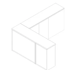 Madia ad angolo moderna personalizzabile H101,5 135 x 168 cm