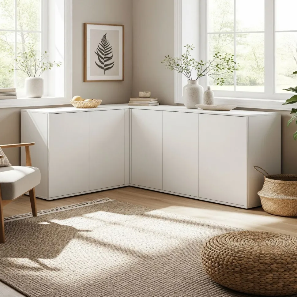 Madia ad angolo moderna personalizzabile H101,5 135 x 168 cm
