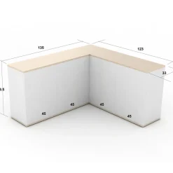Madia ad angolo moderna 135x123 cm