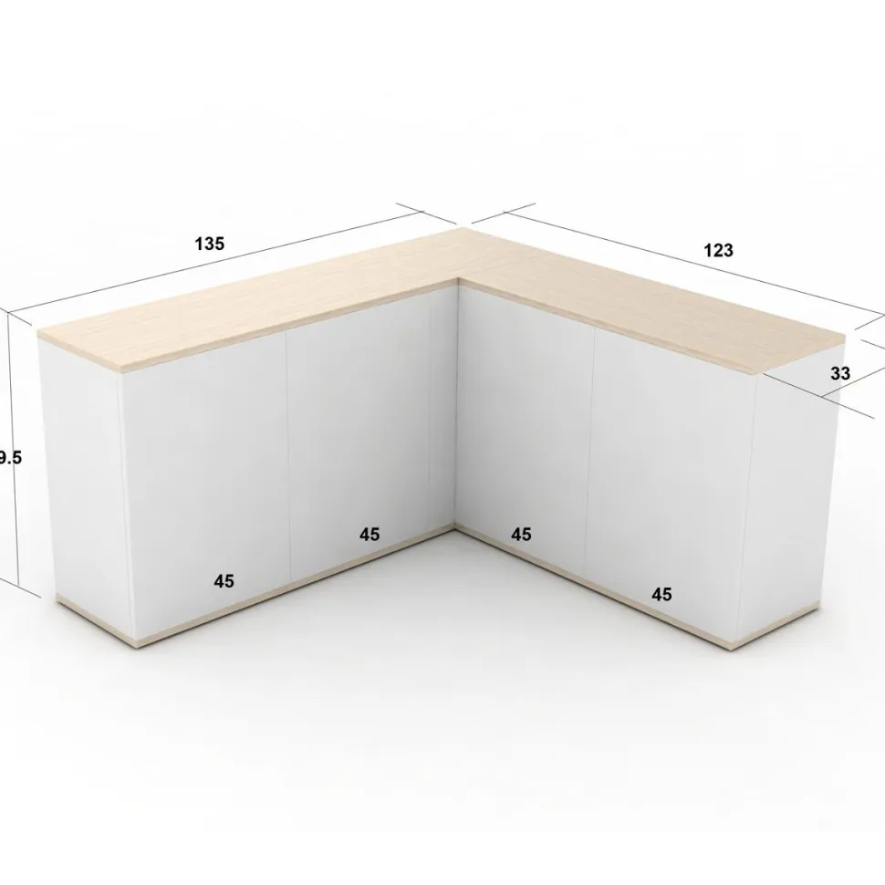Madia ad angolo moderna 135x123 cm