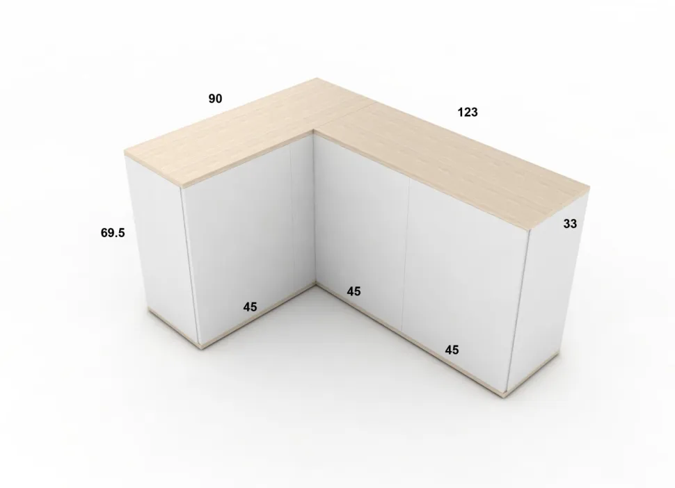 Madia ad angolo moderna 90x123 cm