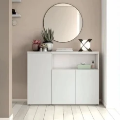 Madia ALTA a 3 ante e un vano a giorno Bianco opaco Alix in 15 colorazioni