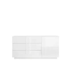 Madia 1 anta e 3 cassetti linea Sax in finitura Bianco Lucido