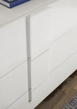 Madia 1 anta e 3 cassetti linea Sax in finitura Bianco Lucido con serigrafia