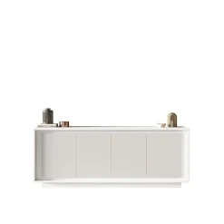 Madia 4 ante battenti linea Pure in finitura Bianco laccato opaco.