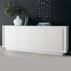 Madia 4 ante battenti linea Pure in finitura Bianco laccato opaco.