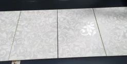 Madia 4 ante, bianco lucido con serigrafia flower