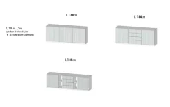 Madia 3 ante con frontali cannetè linea Contact disponibile in 3 versioni e 30 colori