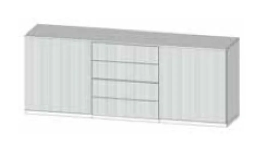 Madia 3 ante con frontali cannetè linea Contact disponibile in 3 versioni e 30 colori