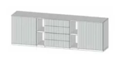 Madia 3 ante con frontali cannetè linea Contact disponibile in 3 versioni e 30 colori