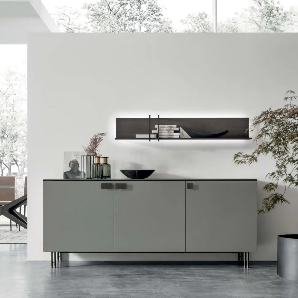 Madia 3 ante con piedini in metallo Basilea linea Nais disponibile in 8 misure e vari colori