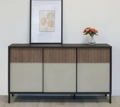 Madia 3 ante con serigrafia linea Sierra finitura Lava, Argilla e Rovere Mercure