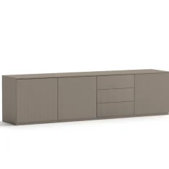 Madia 3 ante e 3 cassetti con frontali cannetè linea Contact disponibile in 30 colori
