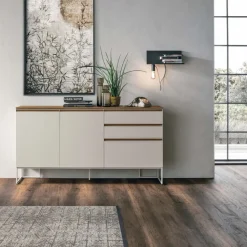 Madia 2 ante e 3 cassetti con maniglia a incasso Regolo linea Nais disponibile in vari colori