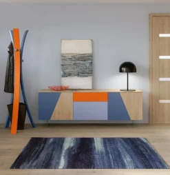 Madia 2 ante e 2 cassetti con piedi in vetro Ilary linea Contact disponibile in 30 colori