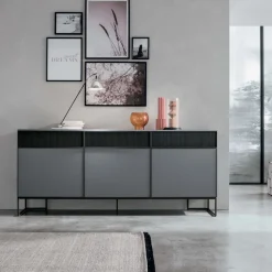 Madia 3 ante e 3 cassetti disponibile in 3 misure con Grafica e colori personalizzabili