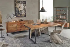 Madia 2 ante e 3 cassetti Elmer in legno d'acacia disponibile in 2 misure