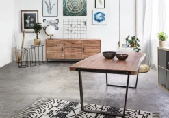 Madia 2 ante e 3 cassetti Elmer in legno d'acacia disponibile in 2 misure
