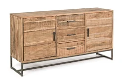 Madia 2 ante e 3 cassetti Elmer in legno d'acacia disponibile in 2 misure