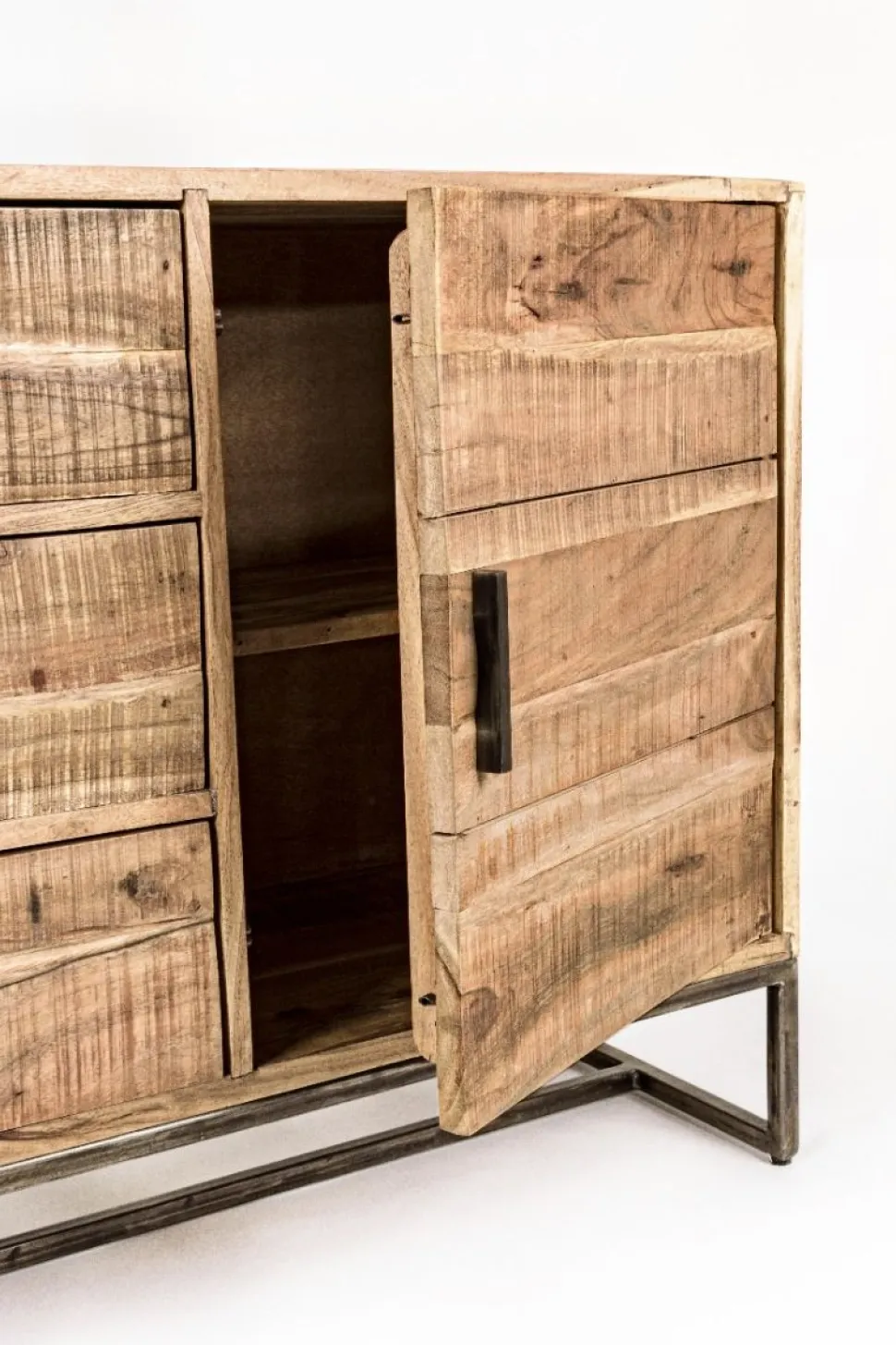 Madia 2 ante e 3 cassetti Elmer in legno d'acacia disponibile in 2 misure