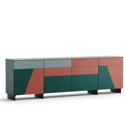 Madia 2 ante e 8 cassetti Ilary linea Contact disponibile in 30 colori