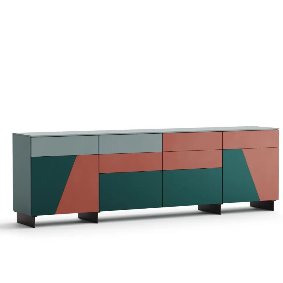 Madia 2 ante e 8 cassetti Ilary linea Contact disponibile in 30 colori