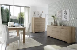 Madia 2 ante e 3 cassetti linea Clear in Rovere Cadiz
