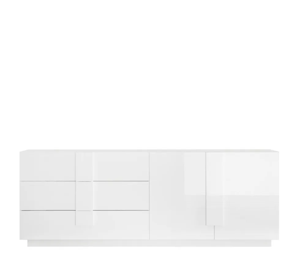 Madia 2 ante e 3 cassetti linea Sax in finitura Bianco Lucido