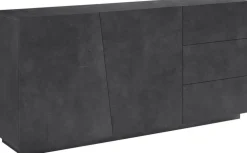 Madia 2 ante e 3 cassetti linea Virgola finitura Ardesia