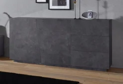 Madia 2 ante e 3 cassetti linea Virgola finitura Ardesia