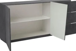 Madia 2 ante e 3 cassetti linea Virgola finitura Ardesia