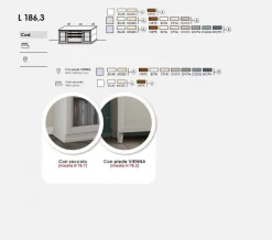 Madia 2 ante e 3 cassetti Luisa linea Motivi disponibile in vari colori