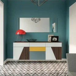 Madia 2 ante e 5 cassetti Plus linea Contact disponibile in 30 colori