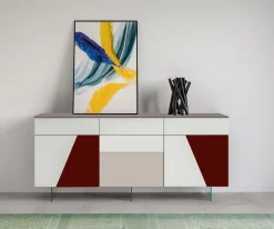 Madia 2 ante e 5 cassetti Plus linea Contact disponibile in 30 colori