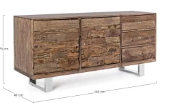 Madia 2 ante e 3 cassetti Stanton in legno di mango
