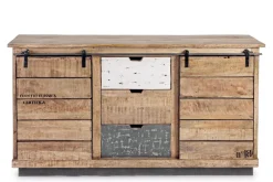 Madia 2 ante e 3 cassetti Tudor in legno di mango
