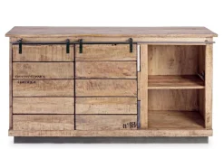 Madia 2 ante e 3 cassetti Tudor in legno di mango
