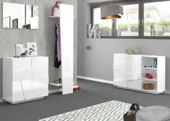Madia 2 ante e 3 vani linea Rombo in finitura Bianco Lucido