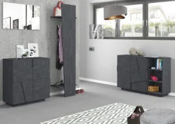 Madia 2 ante e 3 vani linea Rombo in finitura Ardesia