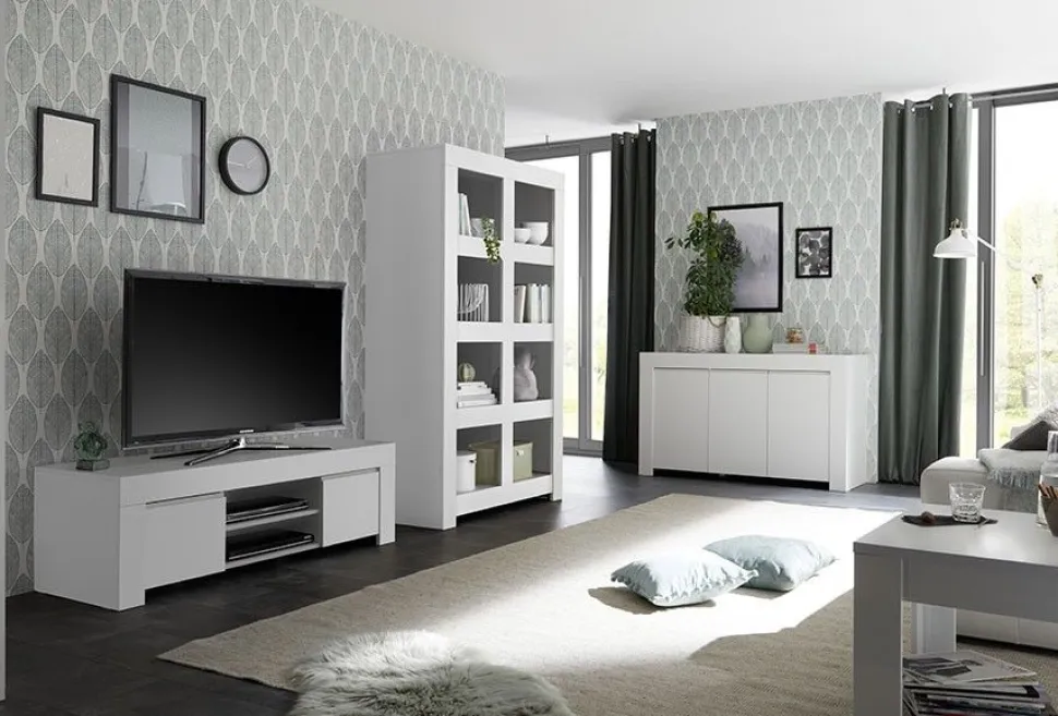 Madia 3 ante linea Clear in Bianco Opaco