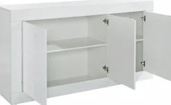 Madia 3 ante Linea Fancy finitura Bianco lucido con Serigrafia floreale