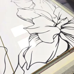 Madia 3 ante Linea Fancy finitura Bianco lucido con Serigrafia floreale