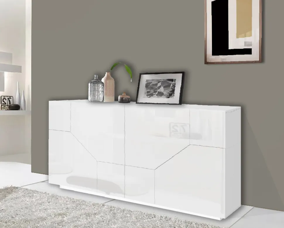 Madia 4 ante linea Galassia in finitura Bianco Lucido