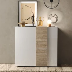 Madia 2 ante linea Olimpo finitura Bianco Lucido e Rovere Kadiz