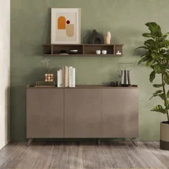 Madia 3 ante linea Oscar in finitura Rovere Mercure e Bronzo
