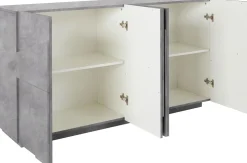 Madia 4 ante linea Rombo in finitura Cemento