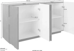 Madia 4 ante linea Rombo in finitura Ardesia