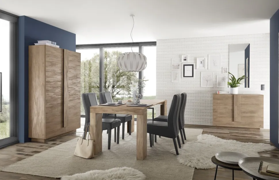 Madia 2 ante linea Sax in finitura Rovere Mercure